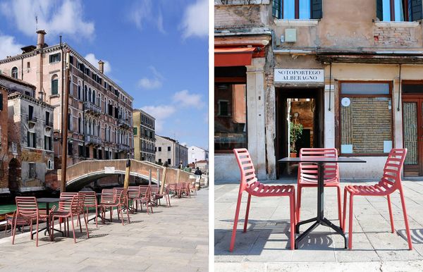 NARDI DOGA BISTROT Fehér modern Műanyag kültéri szék