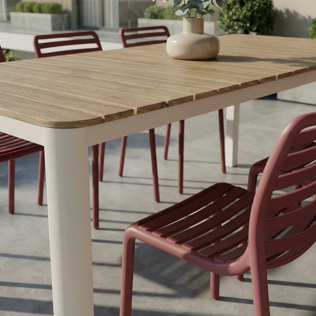 VD ELLA / NARDI DOGA BISTROT Fa, Piros modern Kültéri szett