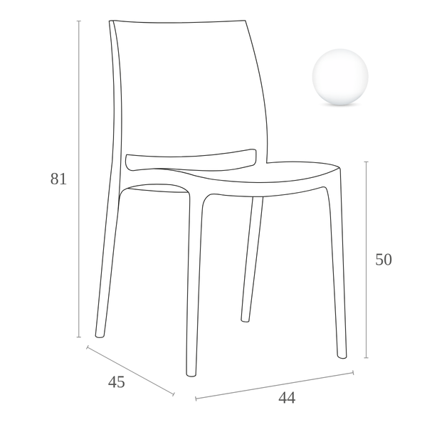 ST MAYA  Fehér design Műanyag kültéri szék