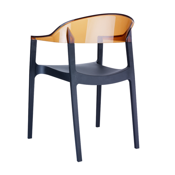 ST CARMEN Fekete design Műanyag kültéri szék