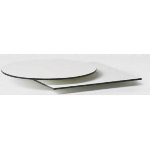PA WHITE 70x70 White modern HPL (Compact) Outdoor Tabletop