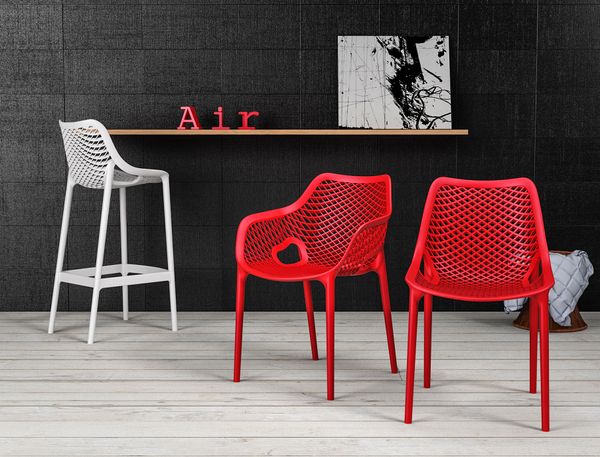 ST AIR XL Piros modern Műanyag kültéri szék