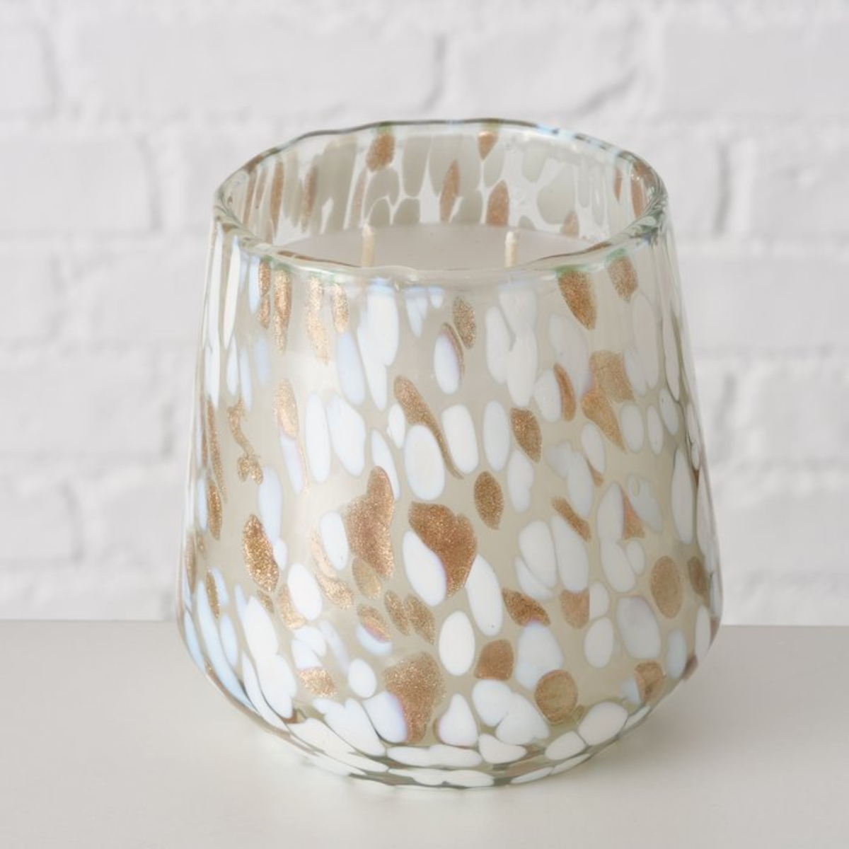 B DOROTY CANDLE POT Fehér, Arany elegáns Asztali dekoráció