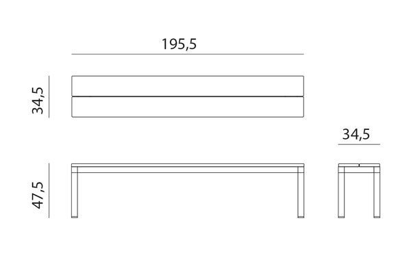 NARDI RIO BENCH ALU Szürke minimalista Pad