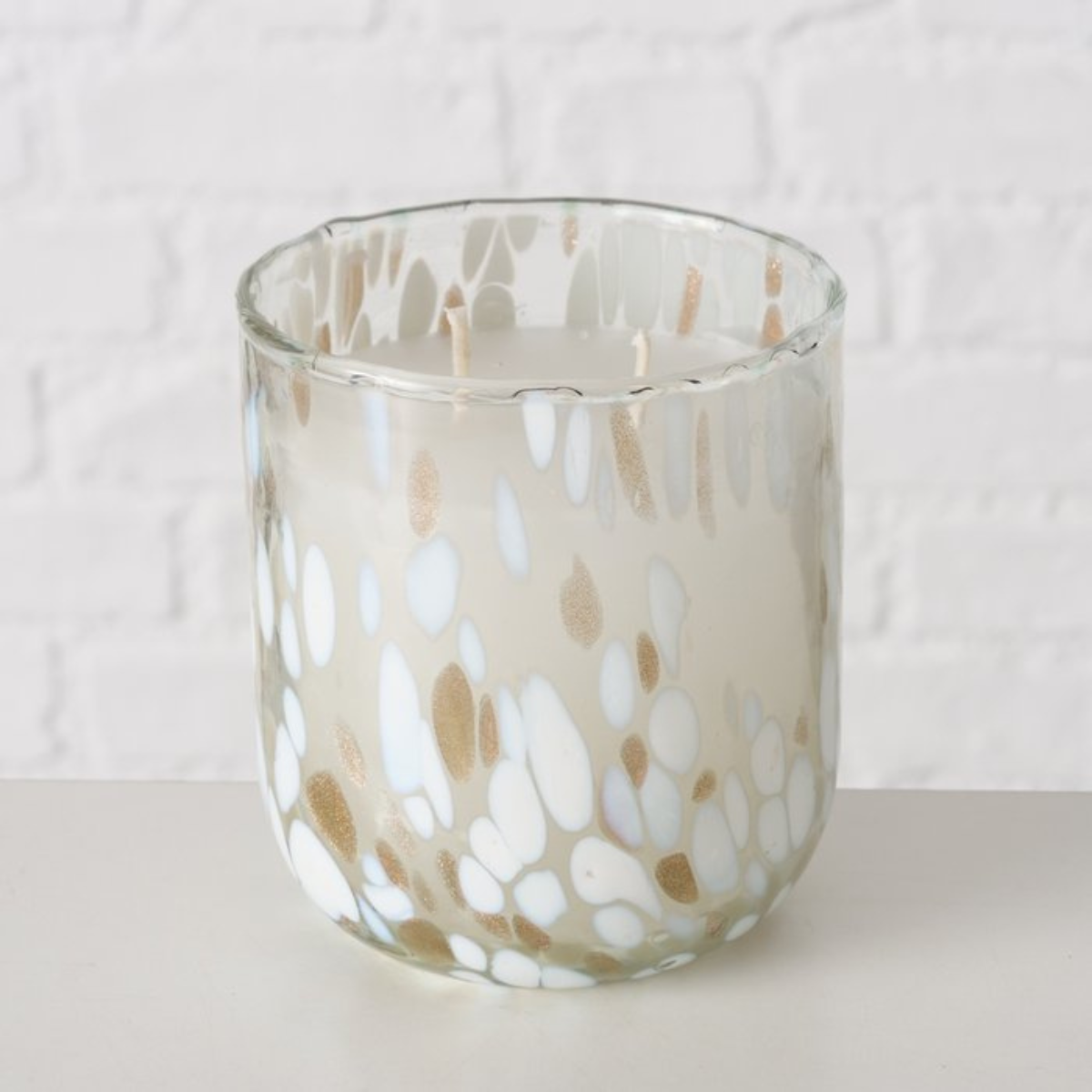B DOROTY CANDLE POT Fehér, Arany elegáns Asztali dekoráció