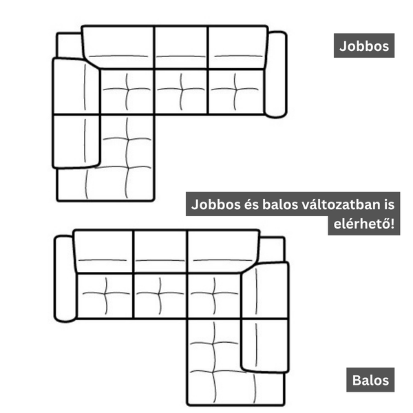 ET VELMIRA  Több színben design Sarokgarnitúra
