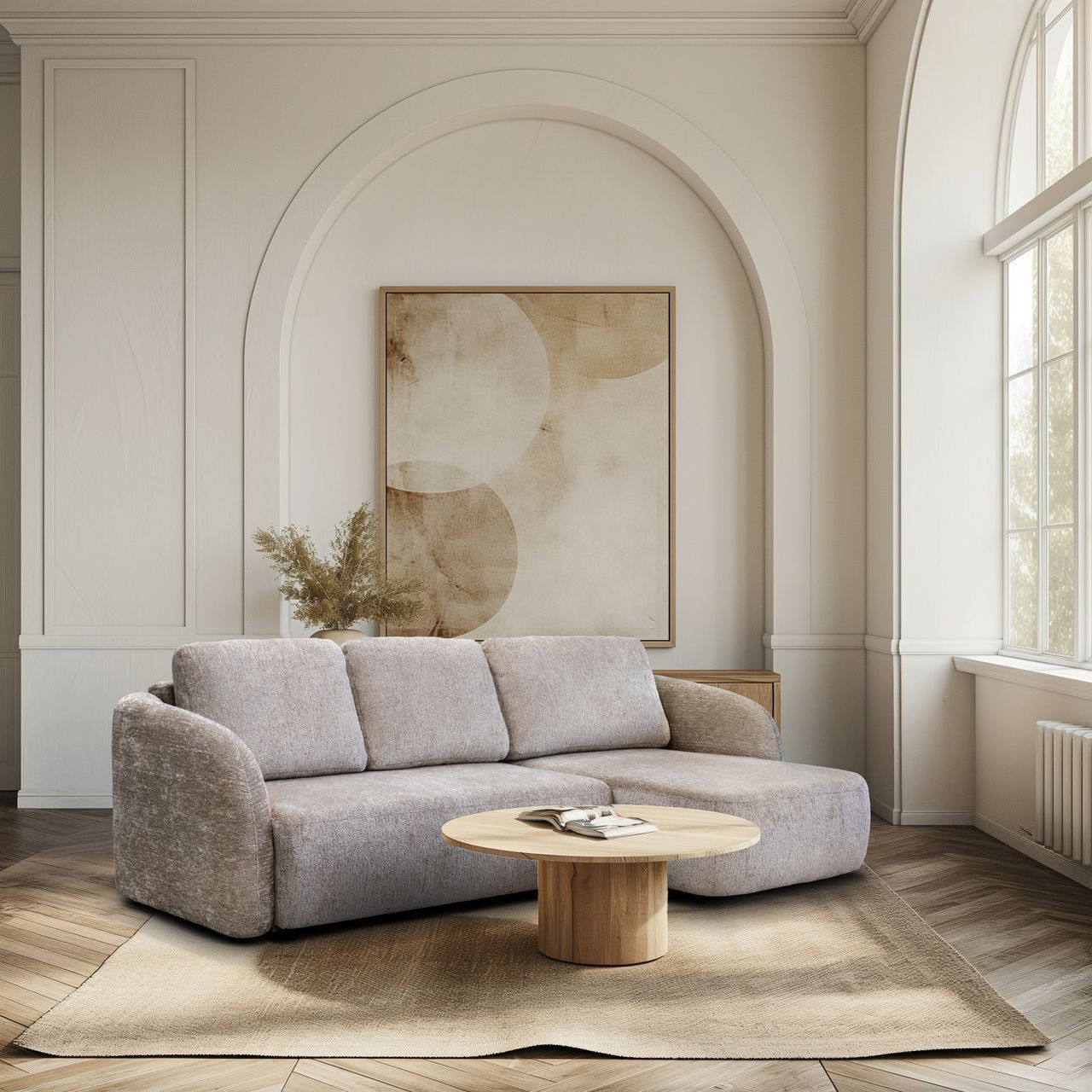 ET PORTER Szürke design Sarokgarnitúra