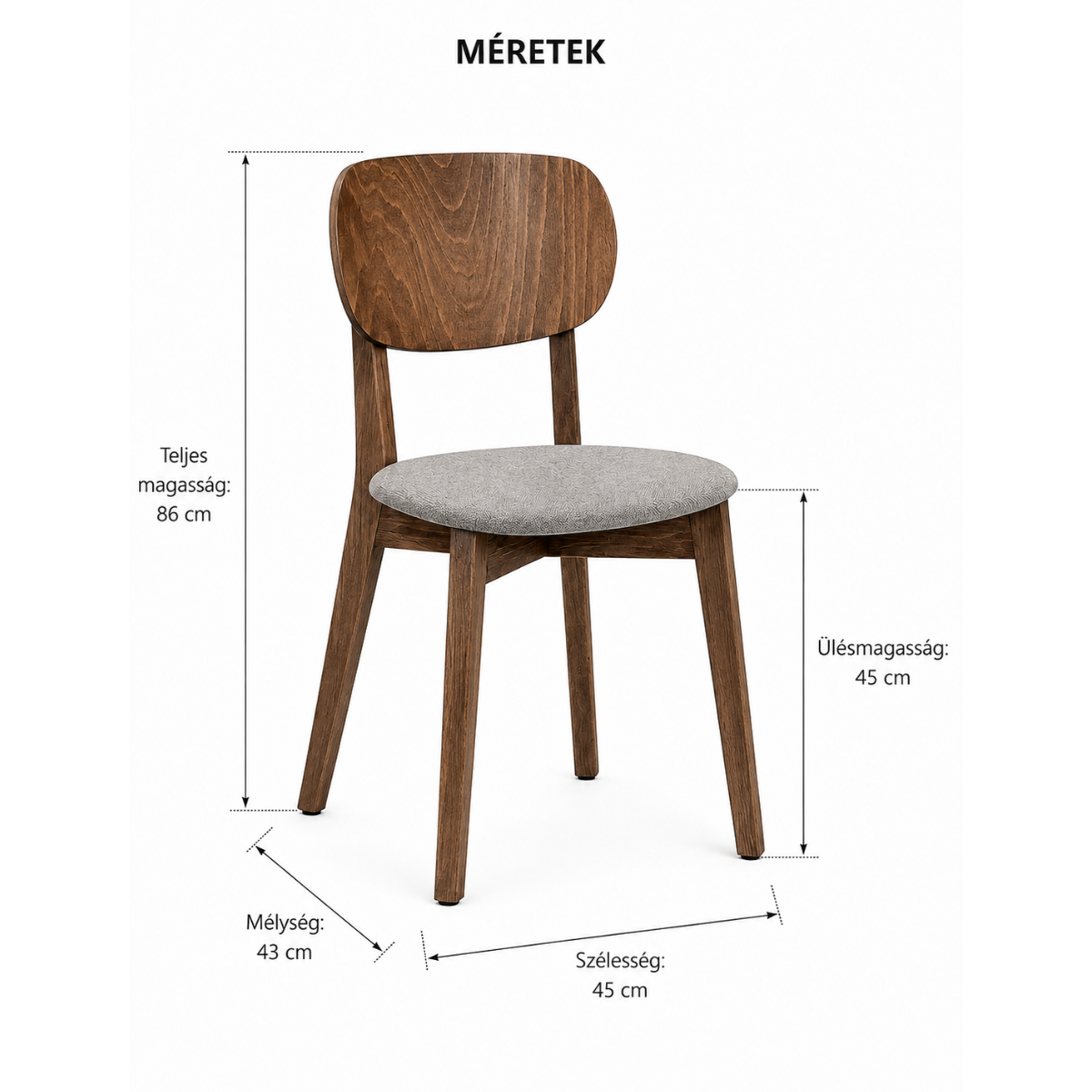 XTON  DIMI R WALNUT Fa klasszikus Fa beltéri szék