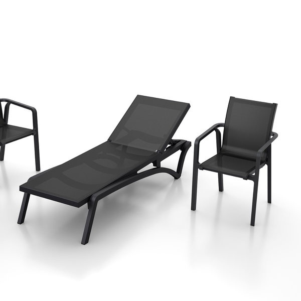 ST PACIFIC Fekete design Műanyag kültéri szék