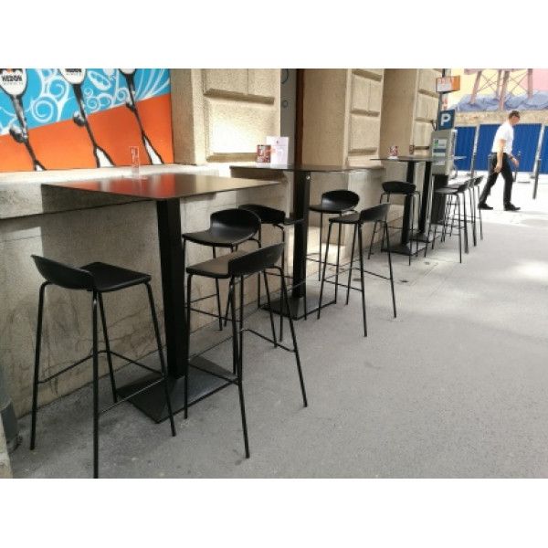 PA HPL 70x70 Black minimalist HPL (Compact) Outdoor Tabletop