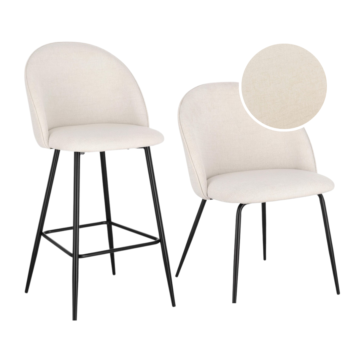 BT MINA 4 éktezőszék + 2 bárszék Bézs modern Csomagajánlat