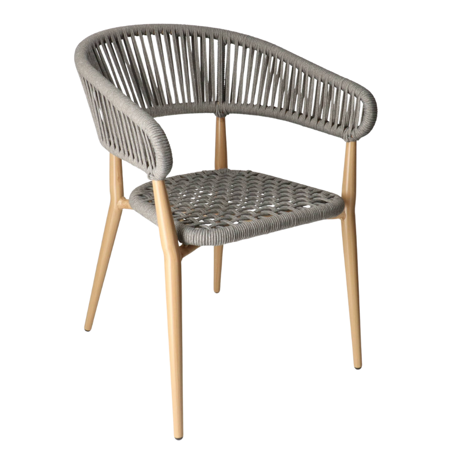 DL DUNCAN Szürke klasszikus Polirattan kültéri szék