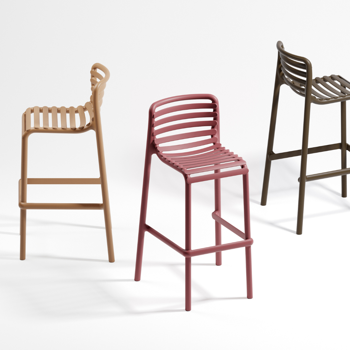 NARDI DOGA STOOL Piros modern Műanyag kültéri bárszék