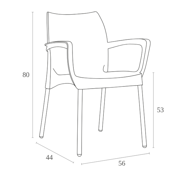 ST DOLCE Piros design Műanyag kültéri szék
