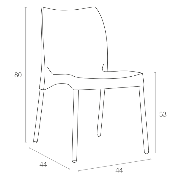 ST VITA Piros design Műanyag kültéri szék