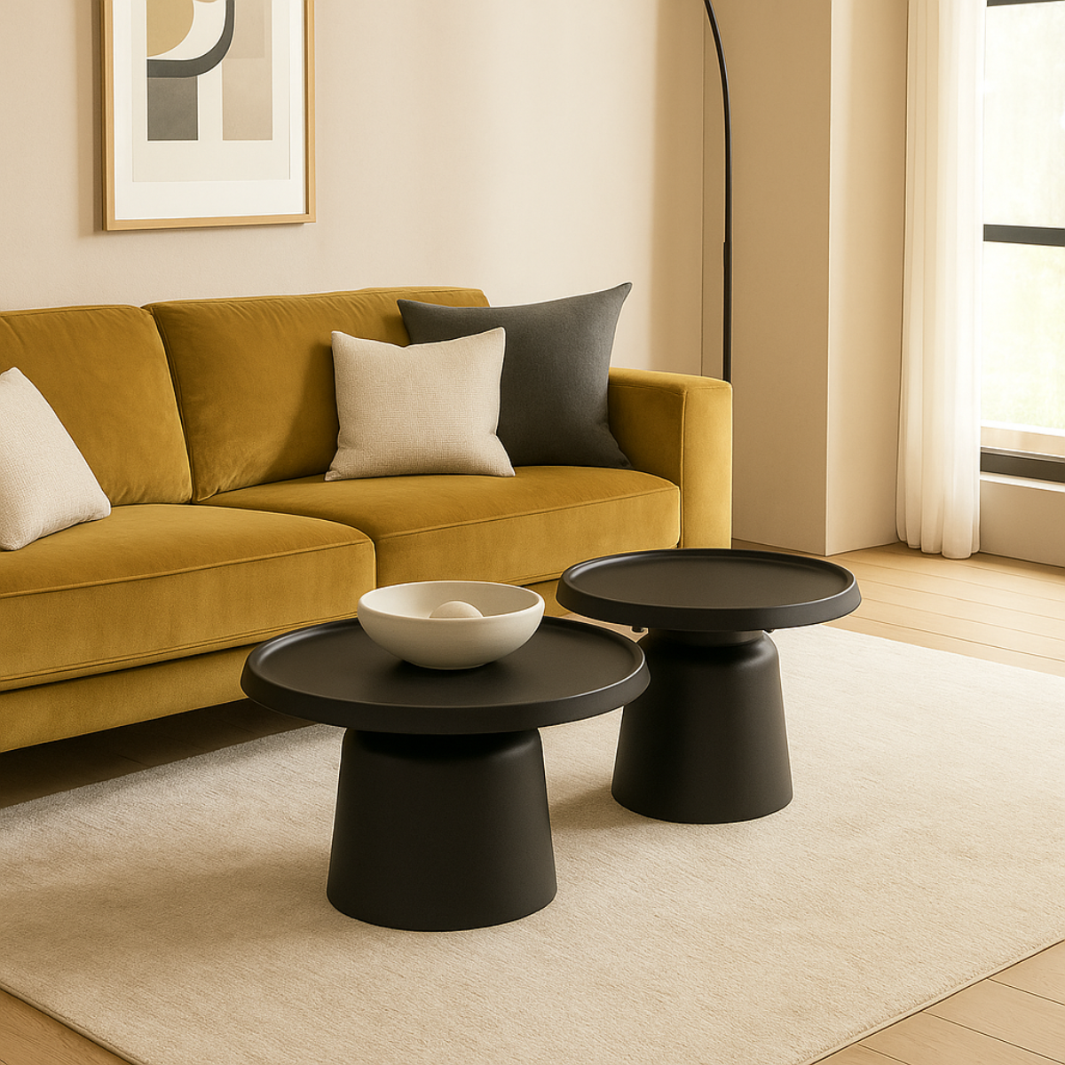 SI JORGOS SZETT Fekete design Dohányzóasztal