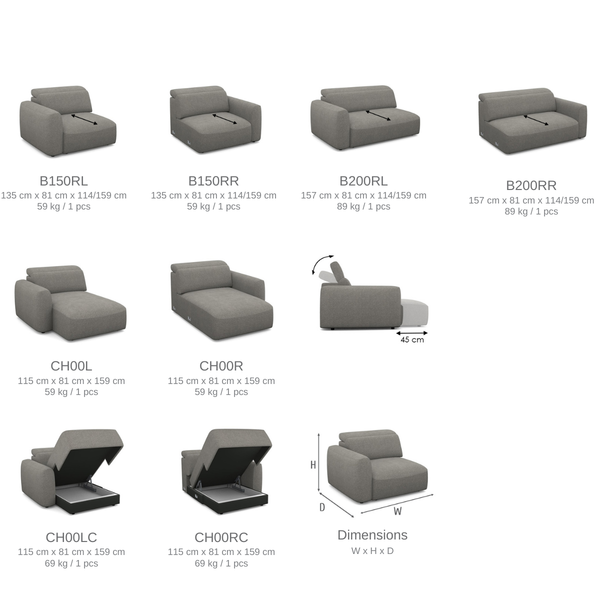 TS GIZO Több színben design Kanapé