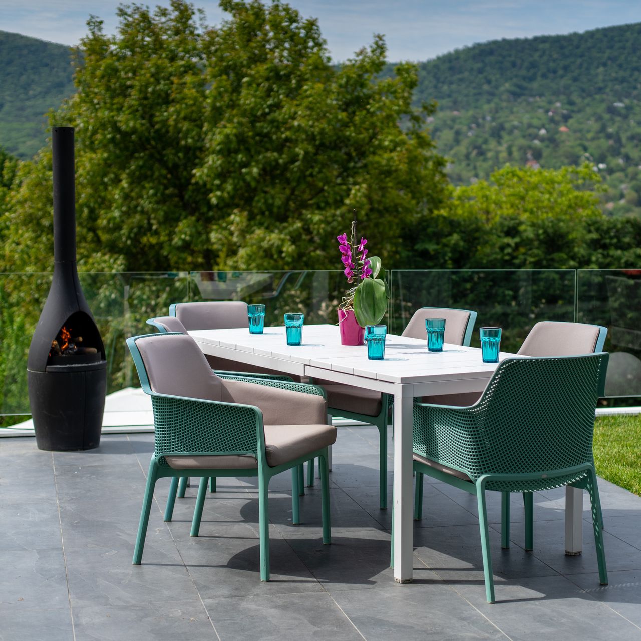 NARDI RIO 140 / NET RELAX Mint modern Outdoor set