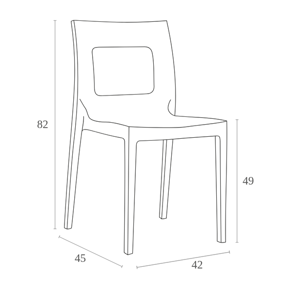 ST LUCCA Szürke design Műanyag kültéri szék