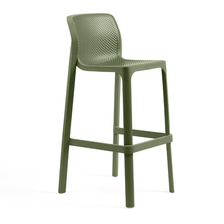 NARDI NET STOOL Zöld modern Műanyag kültéri bárszék