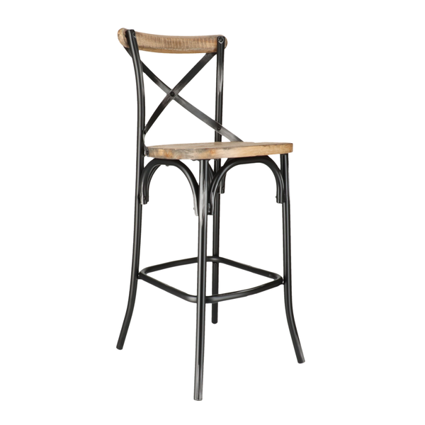 DL CROSS 4 étkezőszék + 2 bárszék Fekete, Fa vintage Csomagajánlat