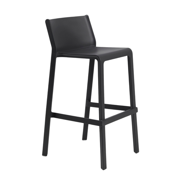 NARDI TRILL STOOL Fekete design Műanyag kültéri bárszék