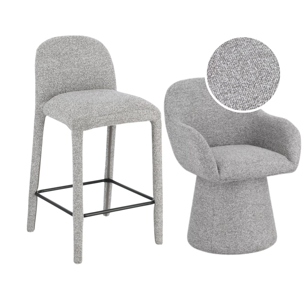 BT ANKARA 4 étkezőszék + 2 bárszék Szürke design Csomagajánlat