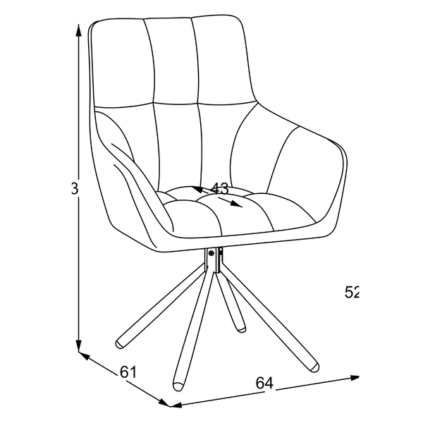 ET ADAM Szürke design Kárpitos beltéri szék