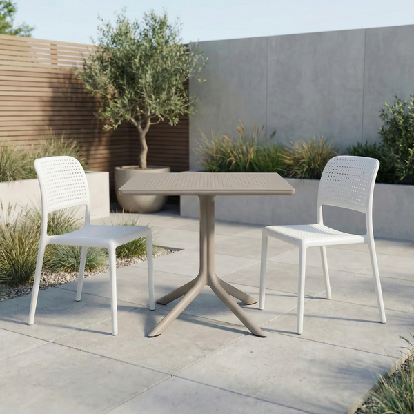 NARDI CLIP 80 / BORA BISTROT Fehér, Taupe modern Kültéri szett