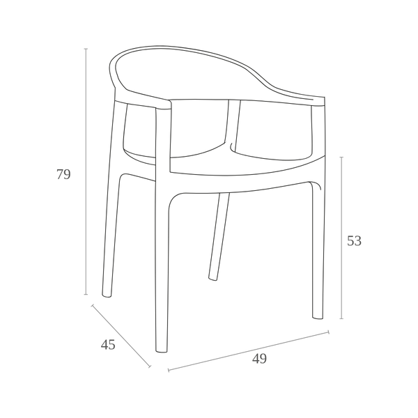ST CARMEN Fekete design Műanyag kültéri szék
