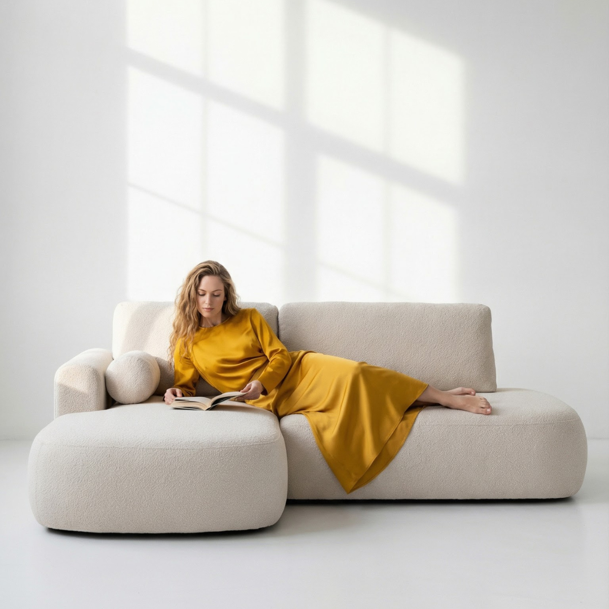 ET ANGIE Bézs design Sarokgarnitúra