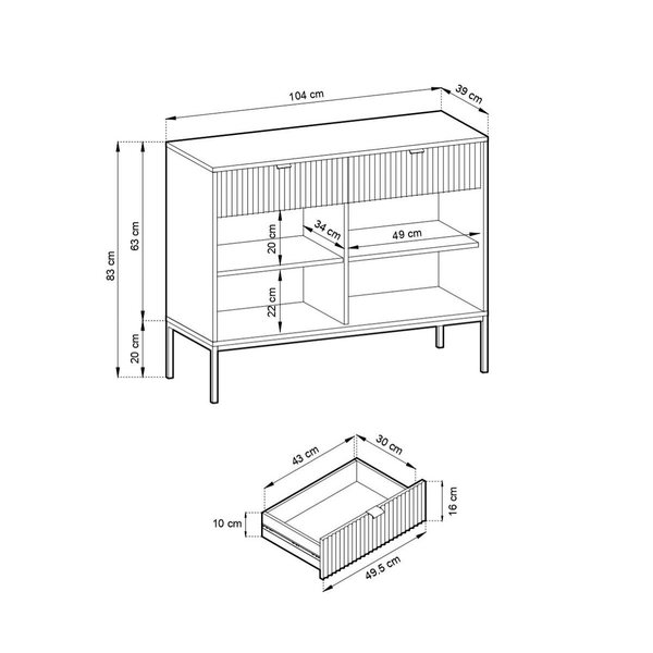 IK NOVARA Zöld design Komód