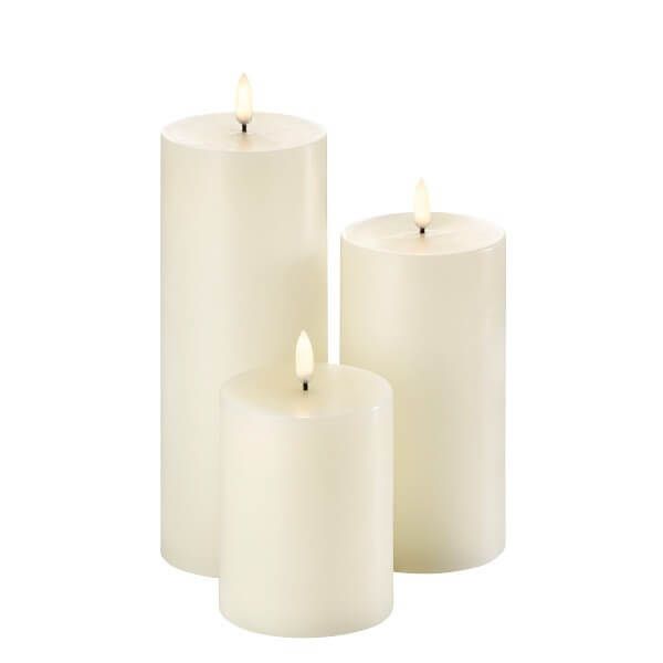 U LED CANDLE PILLAR 15 Fehér Asztali dekoráció
