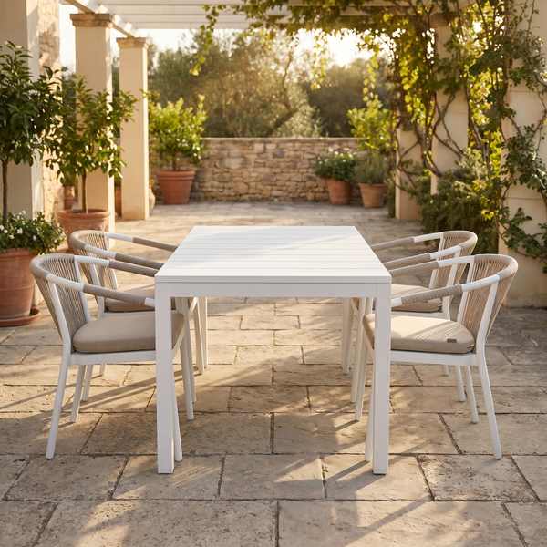 NARDI RIO 140-210 / DL CALAIS WHITE-TAUPE  Fehér, Bézs Kültéri szett