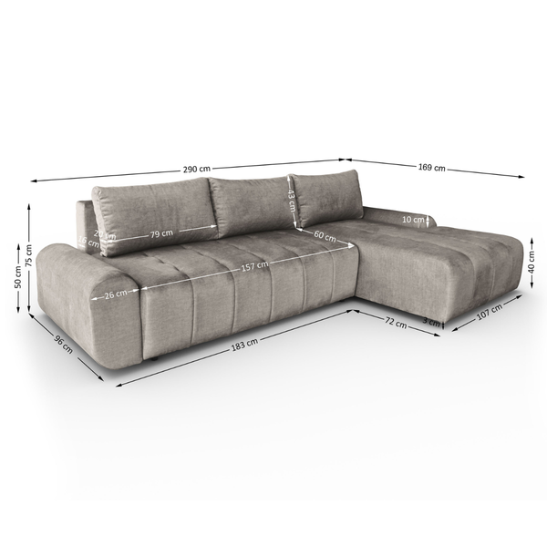 ET ROSITA Több színben design Sarokgarnitúra