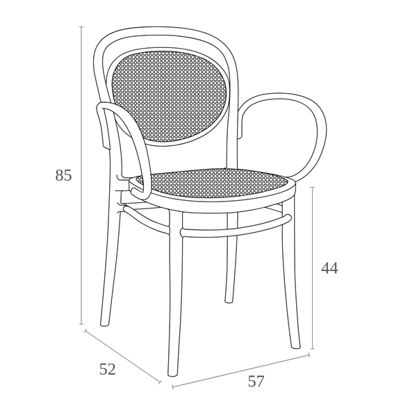 ST MARCEL XL Bordó design Műanyag kültéri szék