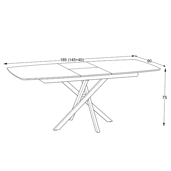 ET FELICIA Szürke design Beltéri komplett asztal