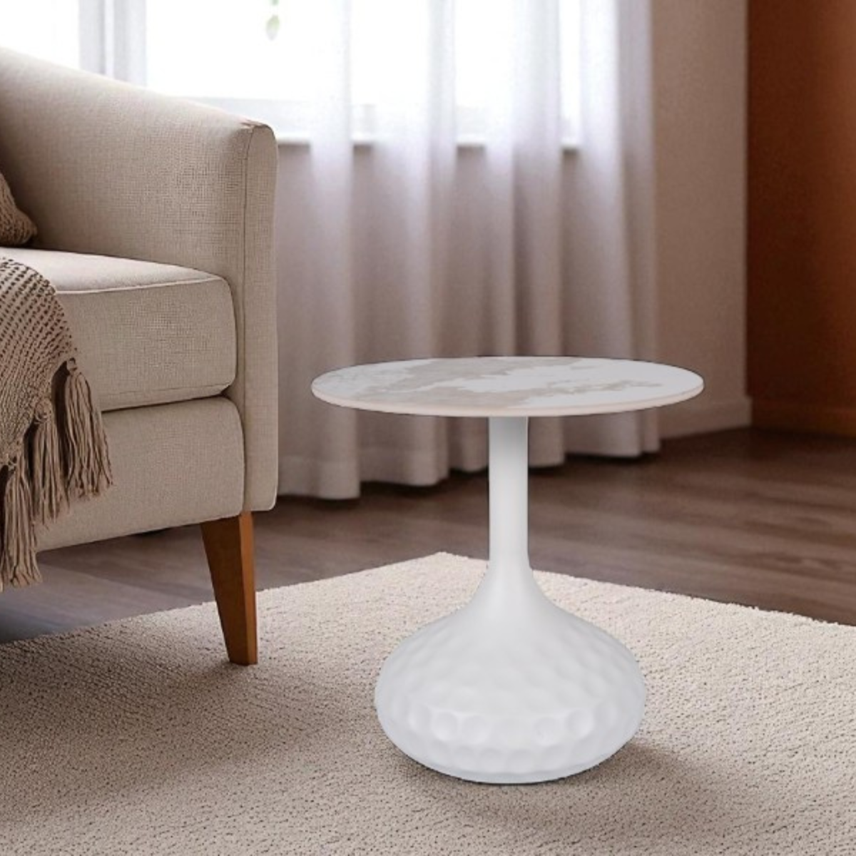 SI SOLE Fehér design Dohányzóasztal