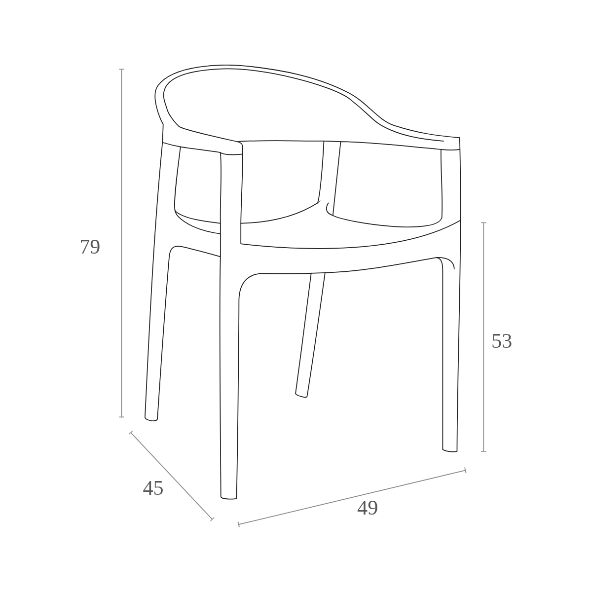 ST CARMEN Fekete design Műanyag kültéri szék