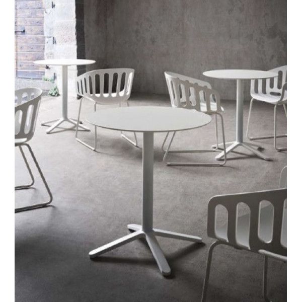 PA WHITE 70x70 White modern HPL (Compact) Outdoor Tabletop