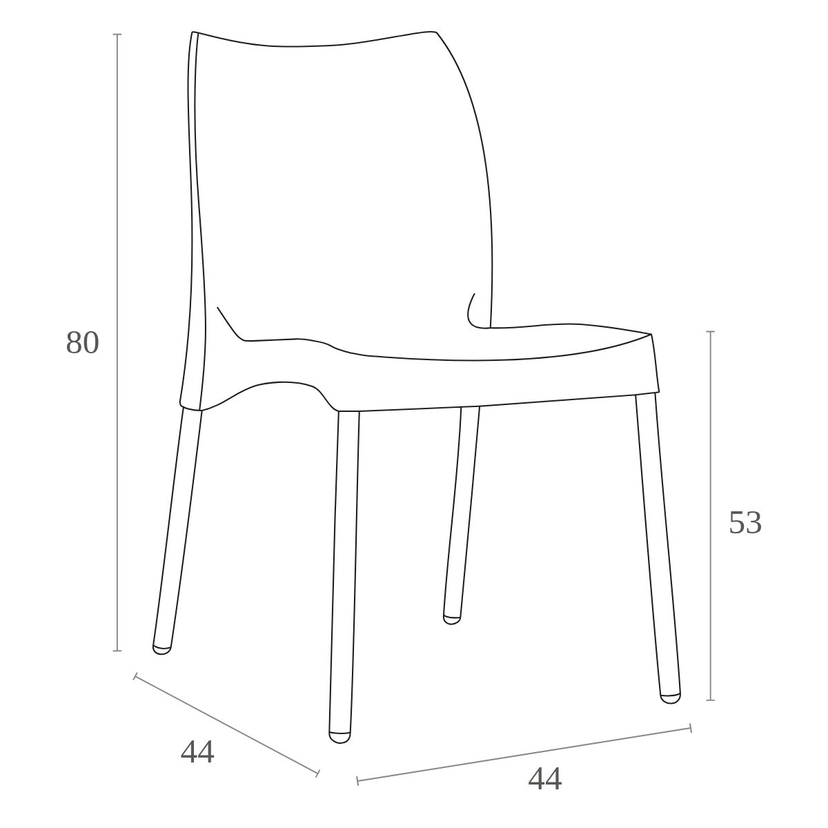 ST VITA Piros design Műanyag kültéri szék