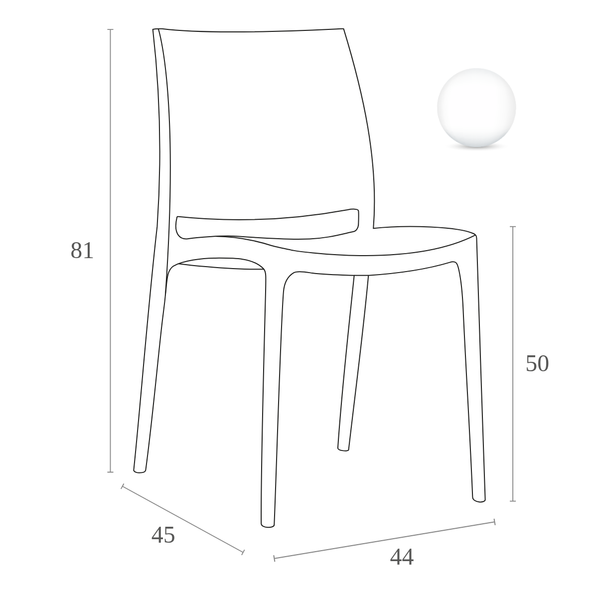 ST MAYA  Fehér design Műanyag kültéri szék