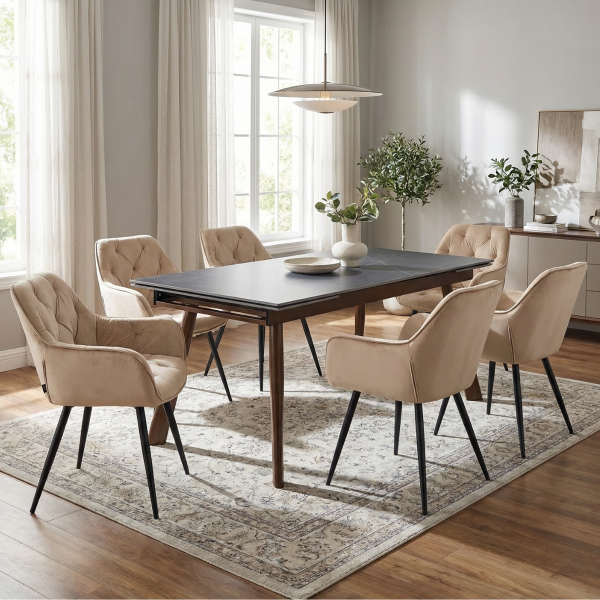 DL CHARC / CHERRY Bronz, Bézs elegáns Beltéri étkezőgarnitúra