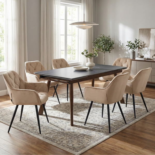 DL CHARC / CHERRY Bronz, Bézs elegáns Beltéri étkezőgarnitúra