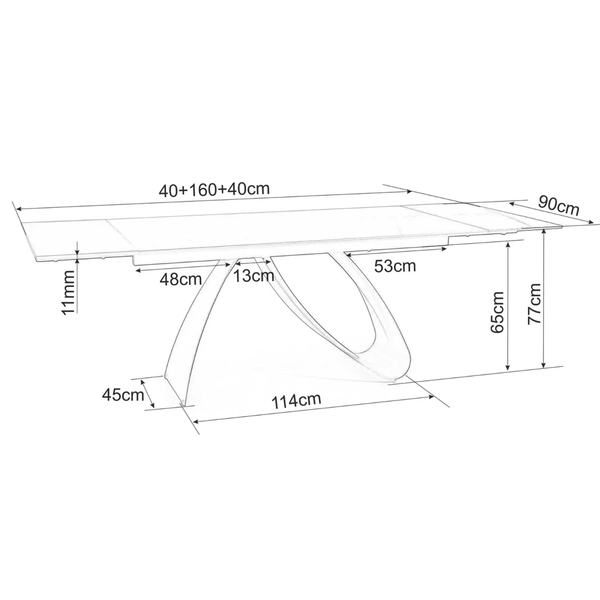 SI DIONA 160-240 Fehér design Bővíthető étkezőasztal