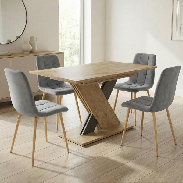 ET ANA / SI MILAN D Szürke modern Beltéri étkezőgarnitúra