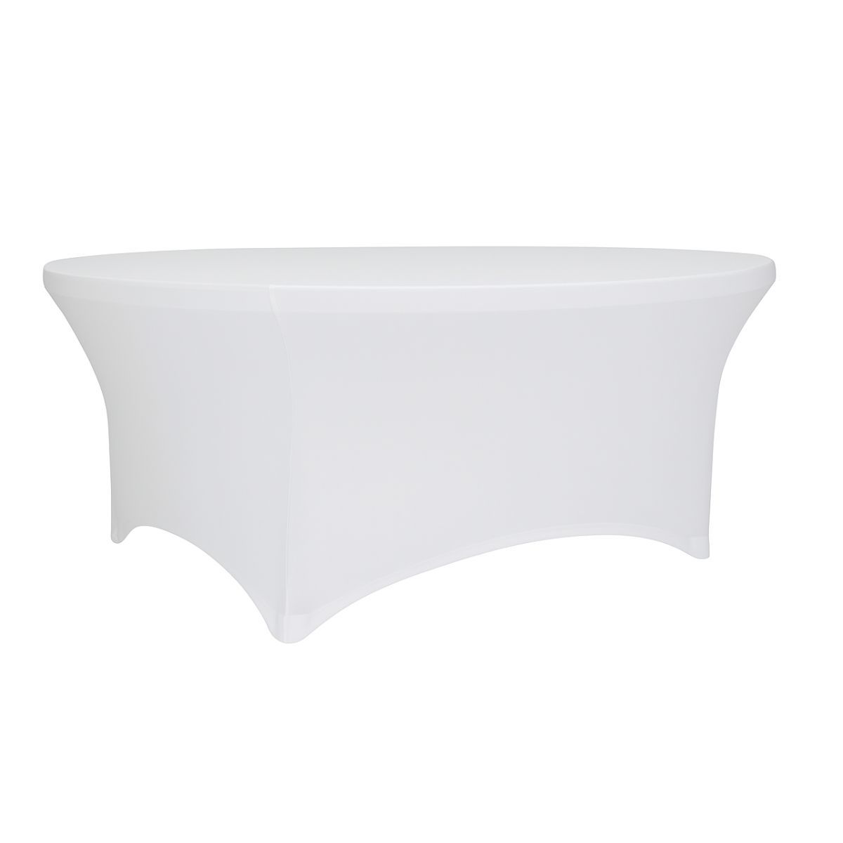 DL ROUND SPANDEX R160 Fehér klasszikus Konferencia, bankett spandex huzat