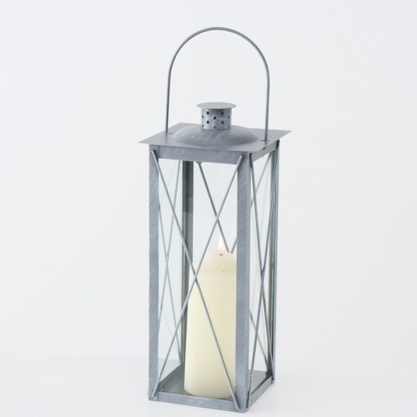 B CANDLE Lámpás 36cm Ezüst design Beltéri dekor