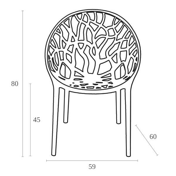 ST CRYSTAL Fehér design Műanyag kültéri szék