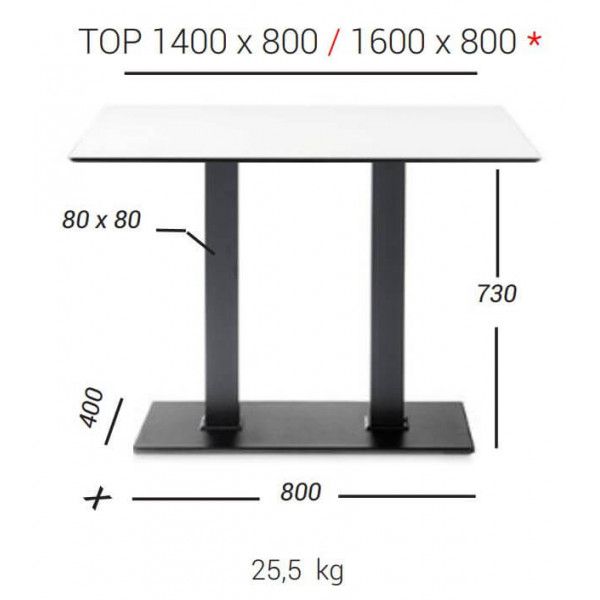 PD 7092 Black classic Table base